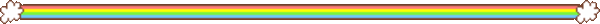 pixel divider of a rainbow with clouds on either end