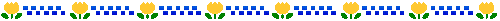 pixel divider of yellow tulips and blue squares